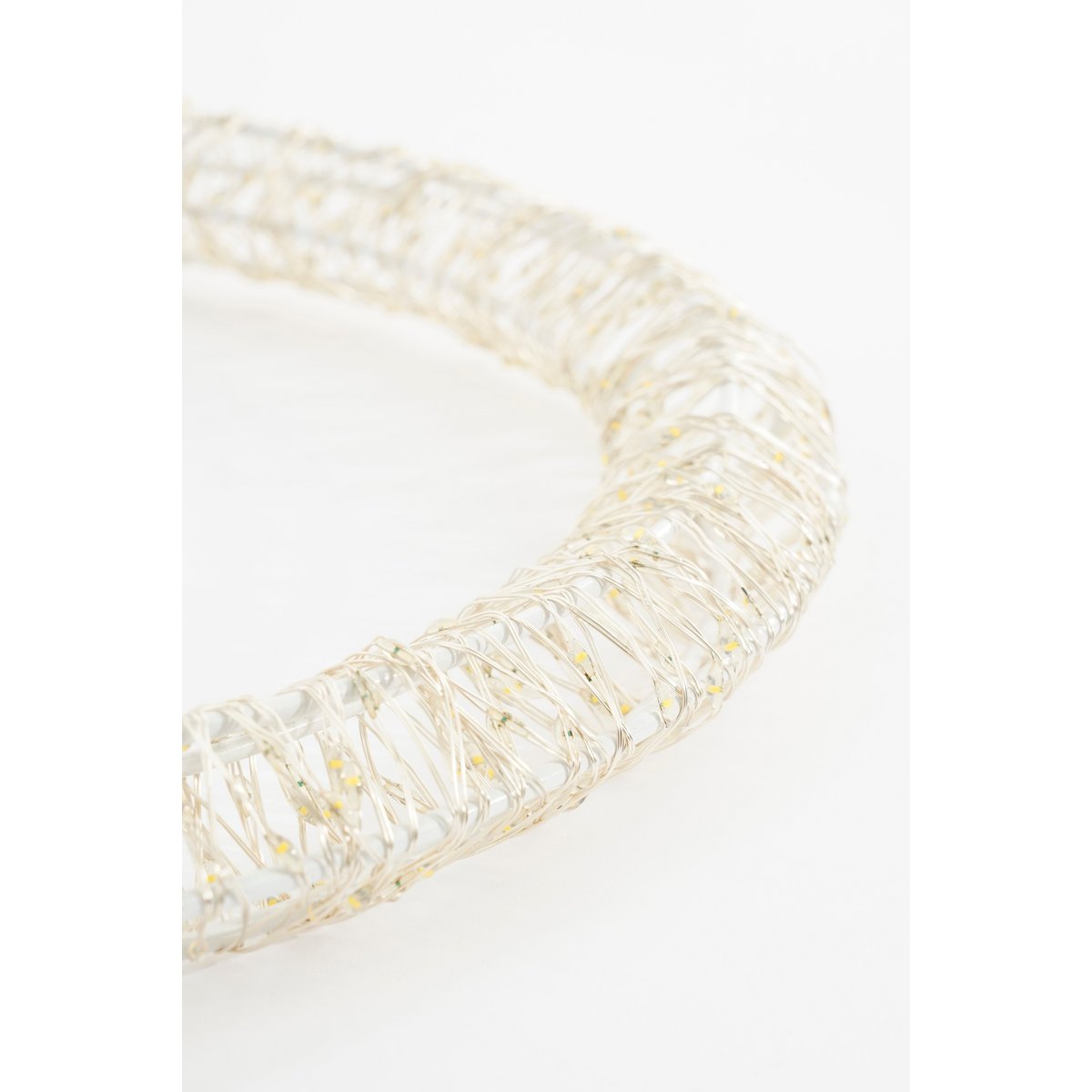 Weihnachtsbeleuchtungskreis mit warmweißen LED-Lichtern – Ø36 cm – Metall – Weiß