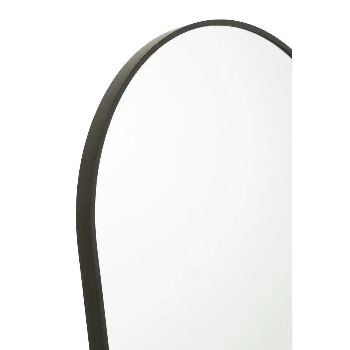 J-Line Spiegel auf Fuß, abgerundetes Glas/Metall, Schwarz – Wandspiegel 50,00 x 150,00 cm