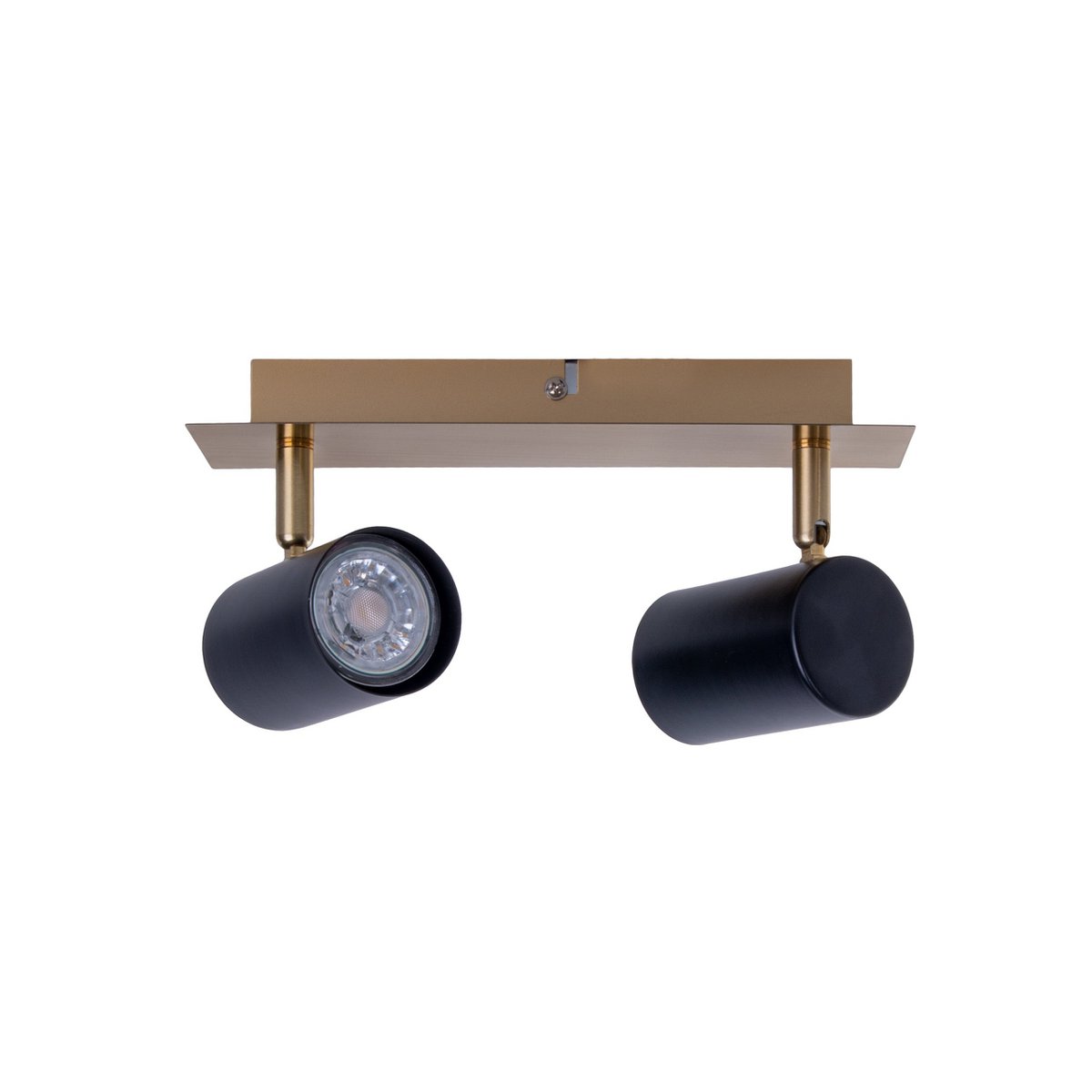 2er Wand- und Deckenleuchte "FRIDA" in Metall schwarz / Gold, Deckenstrahler, GU10, Deckenlampe für Esszimmer, Wohnzimmer, Diele oder Büro, 24 cm lang