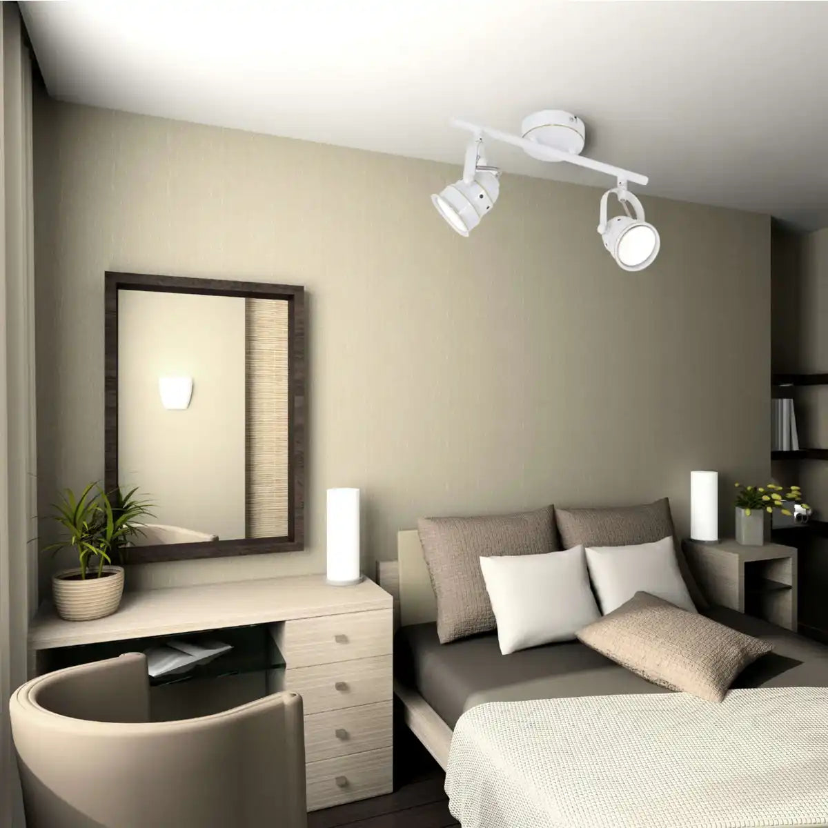 2er LED Deckenspot "SHABSPO" 2x GU10, max. 20W je Sockel, 30 cm lang