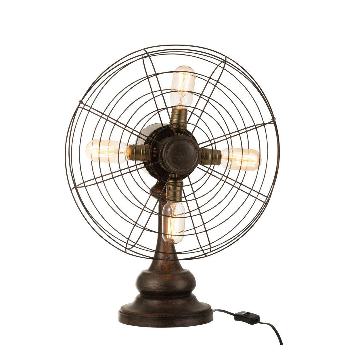 J-Line Lampe Fan - Metall - Braun