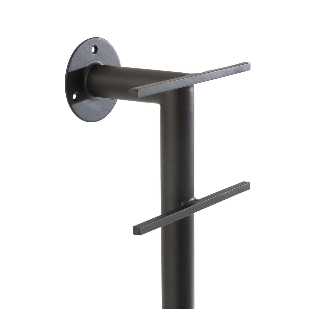 J -Line Mirror + Wandregal - Eisen/Glas - Weiß/Schwarz - 185 cm hoch