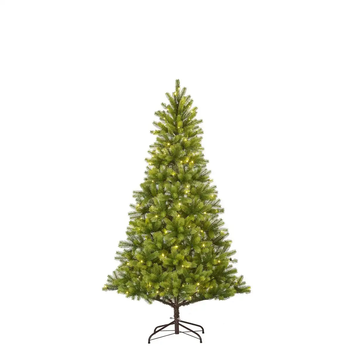 Künstlicher Weihnachtsbaum mit warmweißer LED-Beleuchtung – H180 x Ø108 cm – Grün