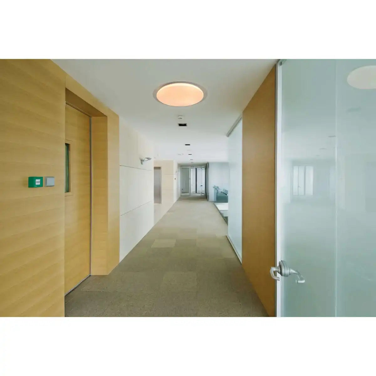 LED Deckenleuchte "LOCARNO" Ø 46 cm, aus Metall und Acryl mit Kristalleffekt in Weiß, Lichttemperatur über Wechselschalter einstellbar