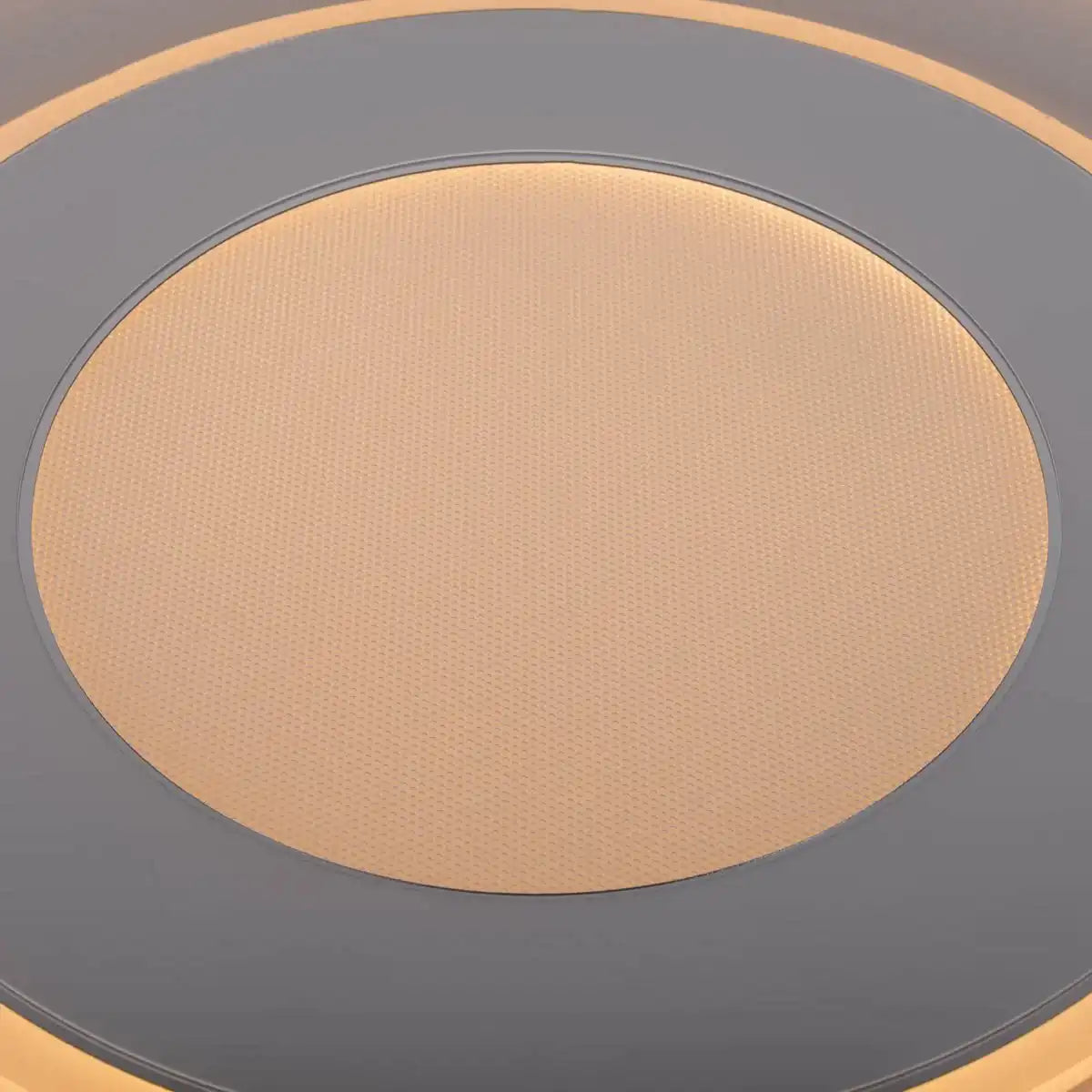 LED Deckenleuchte "DOIRA" Ø 50,5 cm, 7,5 cm hoch, Metall und Kunststoff in Silber und Weiß, integrierte LEDs, 3600 lm helles Licht, dimmbar, CCT-Funktion 3000-6500 K, Nachtlichtfunktion