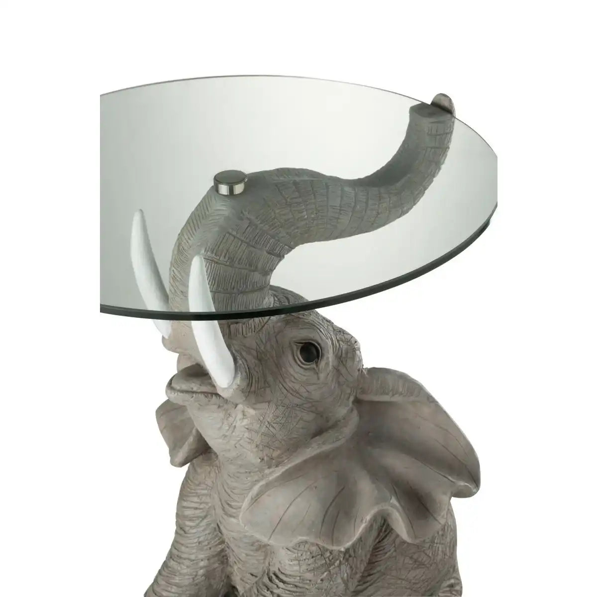 J-Line Tisch Elephant – Poly/Glas – Grau