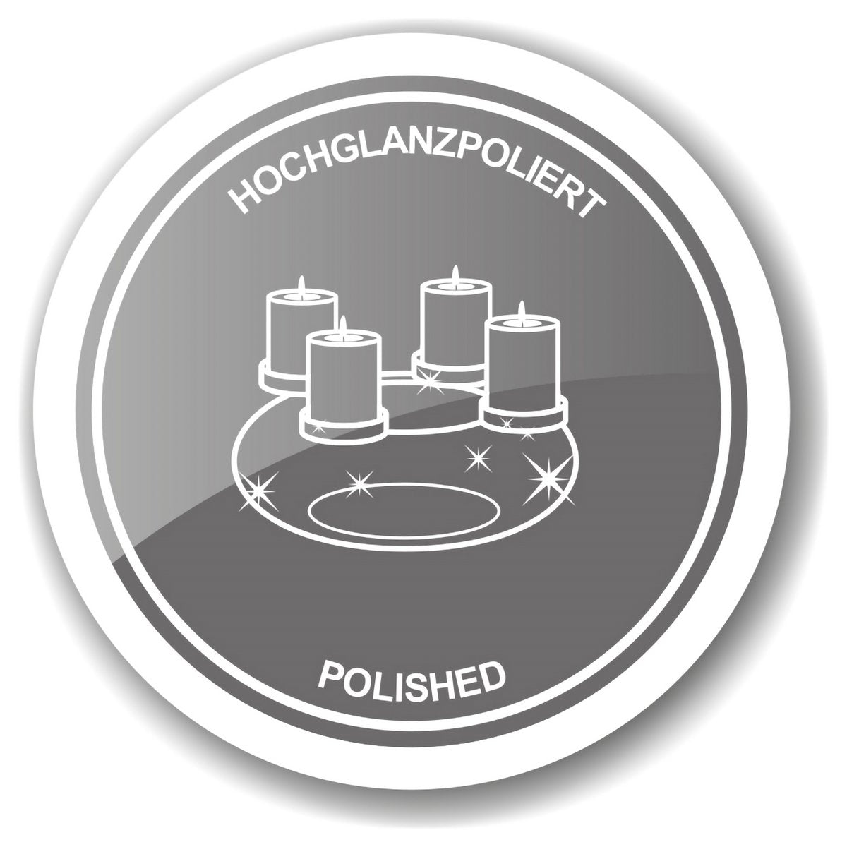 Adventskranz Milano, Edelstahl vernickelt silberfarben, Durchmesser 34 cm, für Kerzen ø 8 cm