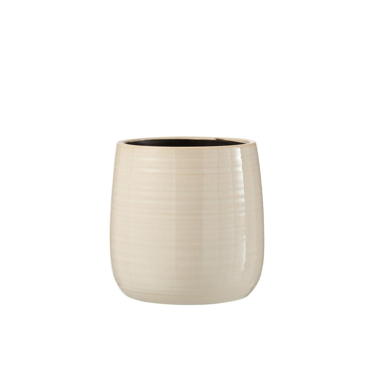 J-Line Blumentopf Plain - Keramik - Weiß - Groß - Ø 16,50 cm