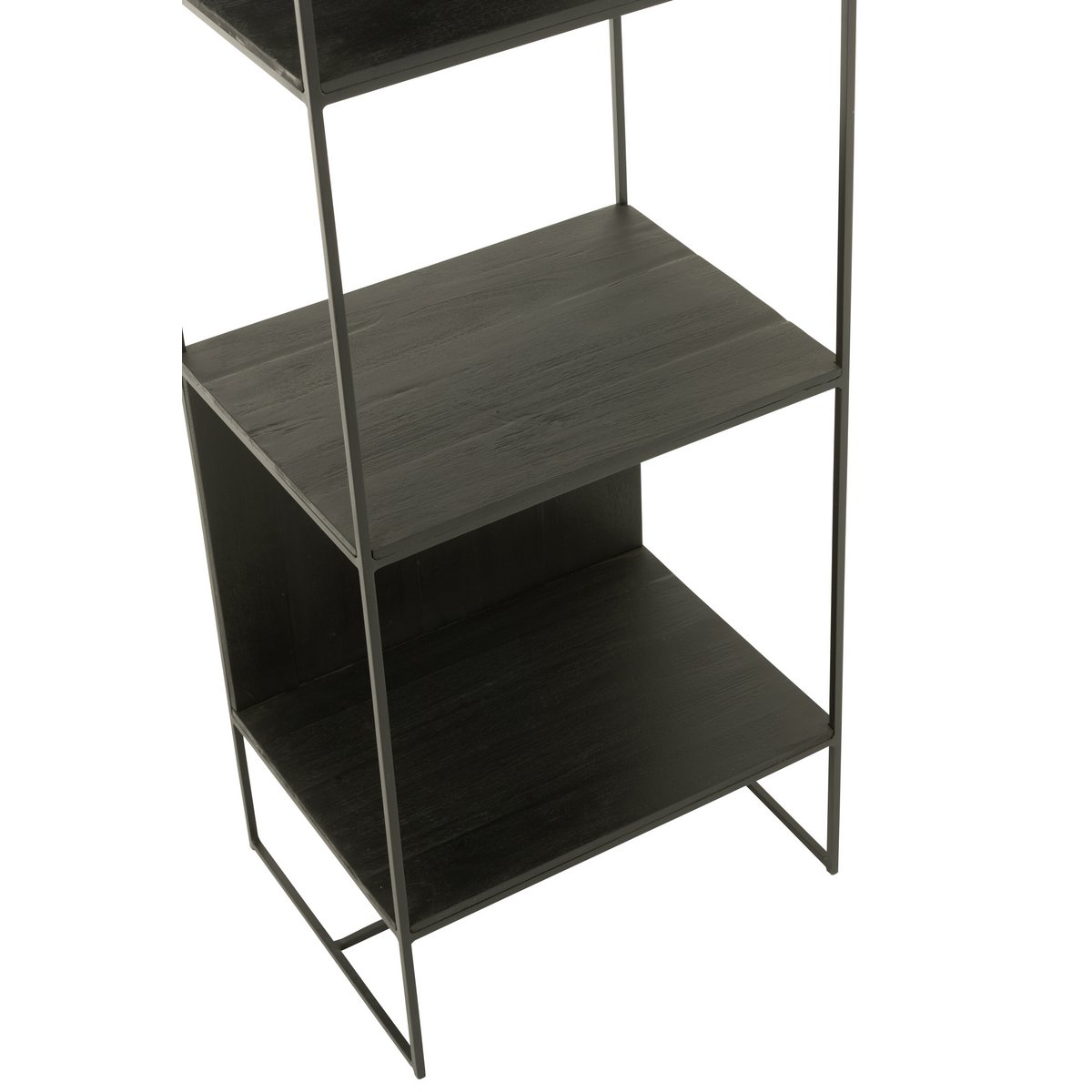 J -Line Rek Slim Teak - Holz/Metall - Schwarz