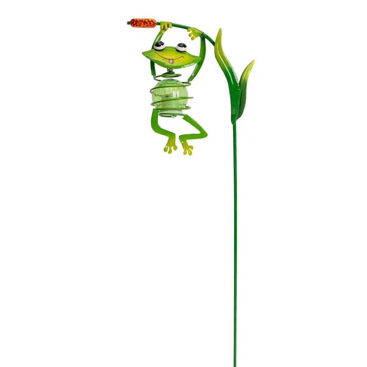 2er Set Solar-Deko-Hängeleuchte "FROSCH" ca. 20 und 66 cm hoch, aus bemaltem . Dämmerungssensor;