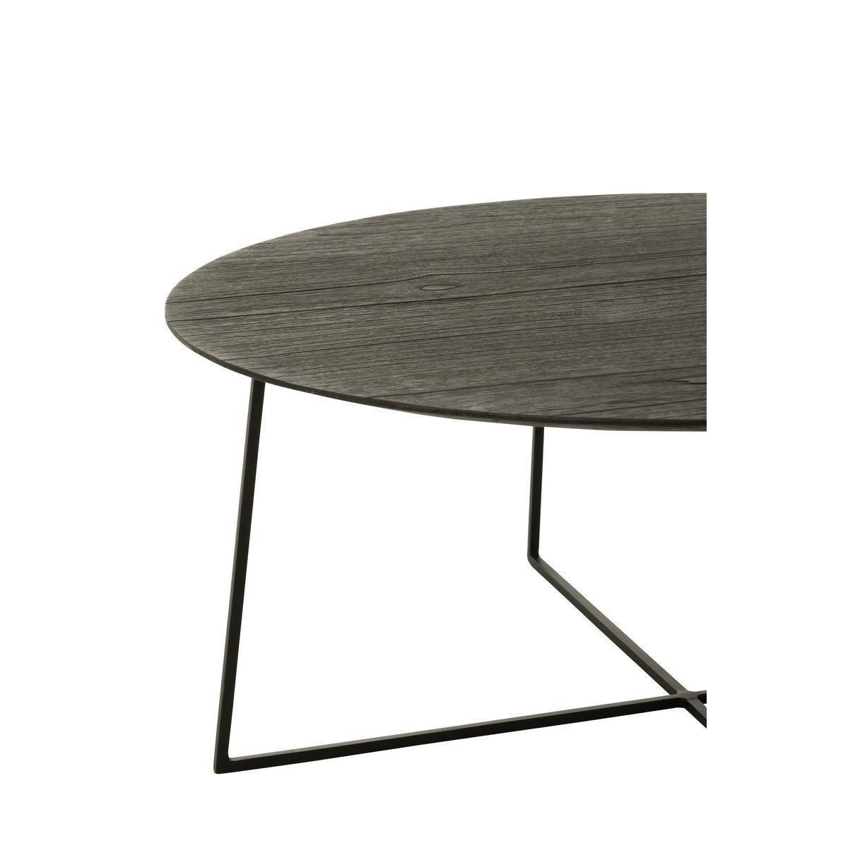 J -Line Side Table Round - Holz/Metall - Schwarz - 6 -Set von 6