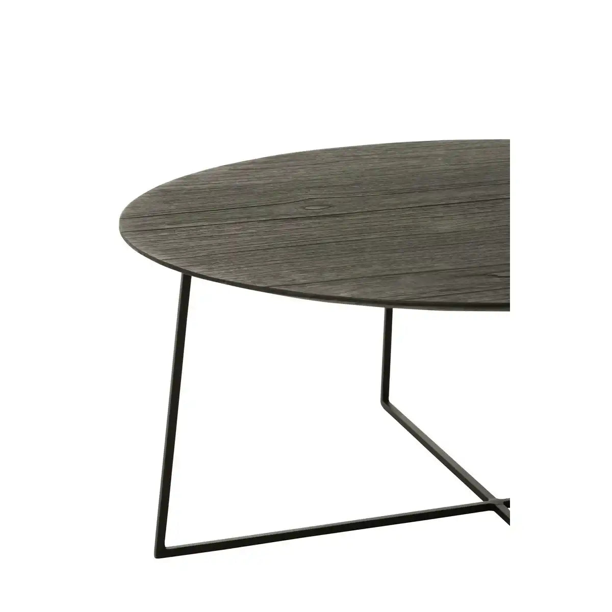J -Line Side Table Round - Holz/Metall - Schwarz - 6 -Set von 6