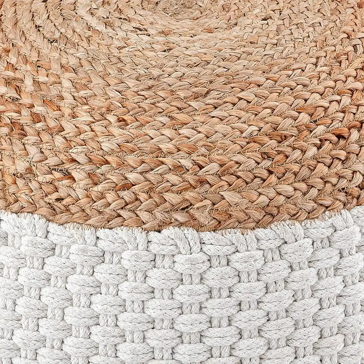 Sitzpouf Jute Sitzhocker rund 50x50 cm Sitzpouf Bodenkissen