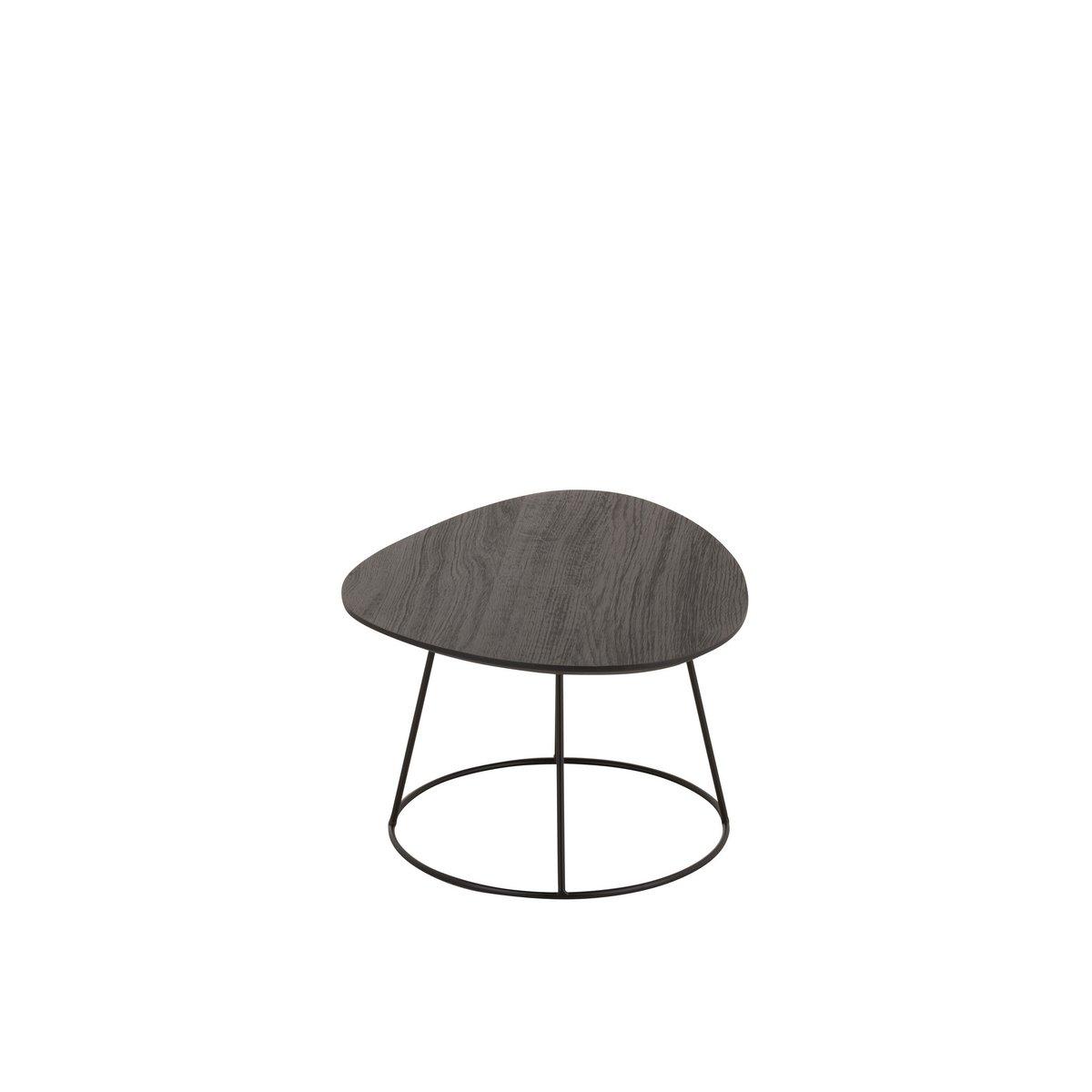 J-Line Beistelltisch Oval Holz/Metall Dunkelbraun S