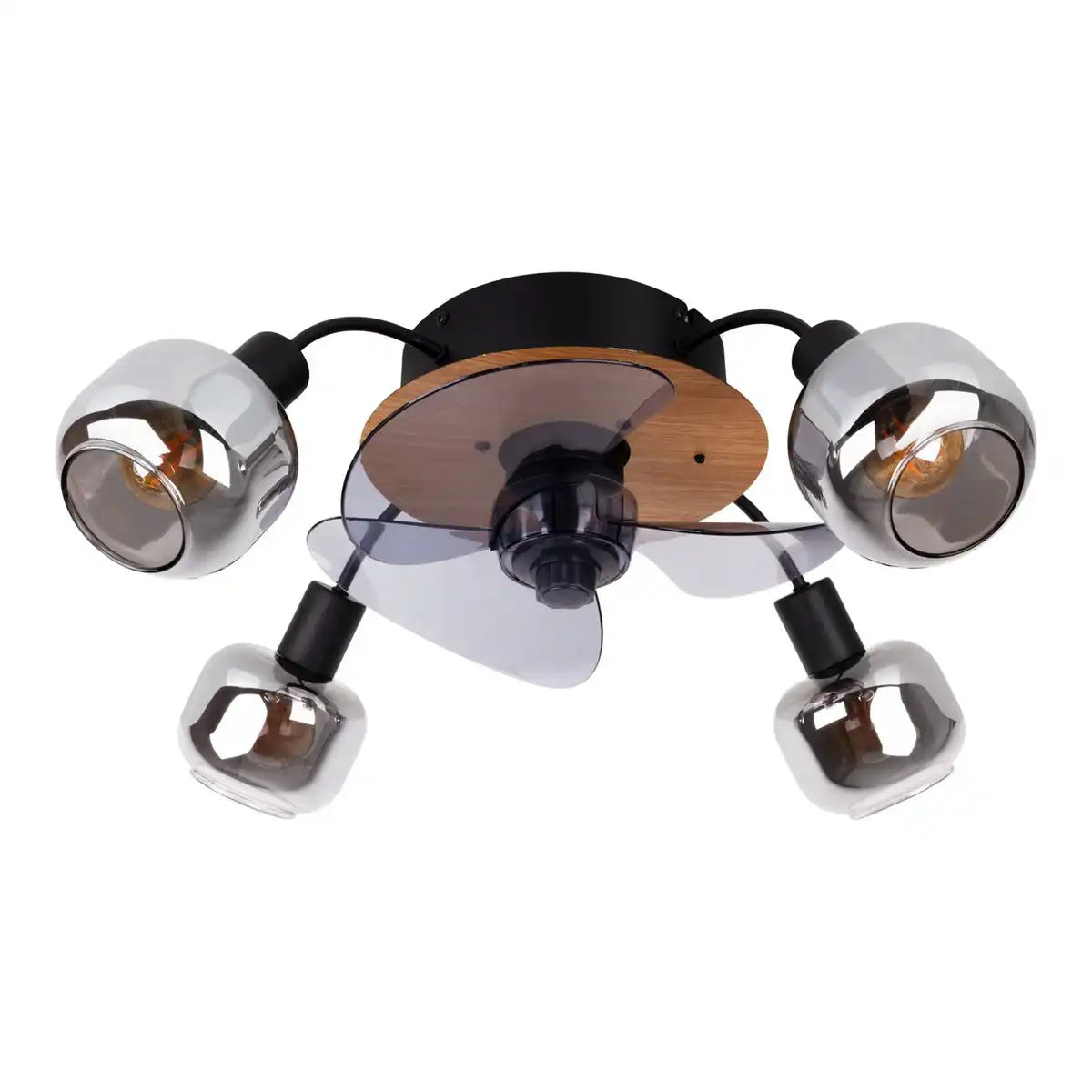 Deckenleuchte inkl. Ventilator "FUMOSO", in Schwarz, Braun und Natur, für E27 , Ø 51 cm