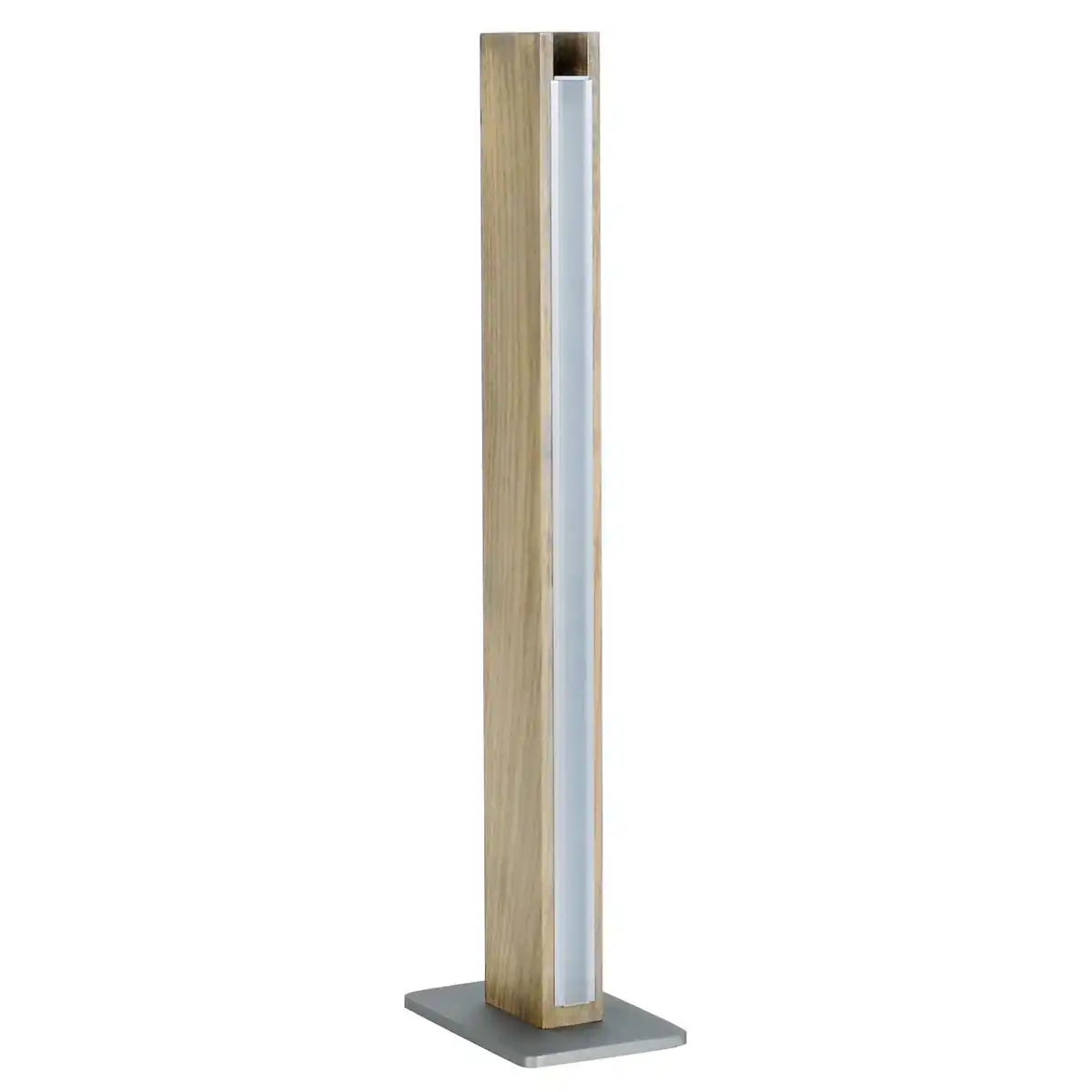 LED Tischleuchte "STRAIGHT" 51 cm hoch, aus Metall, Kunststoff und Eschenholz, mit fest verbauten LEDs, warmweiß (770lm, 3000K), dimmbar