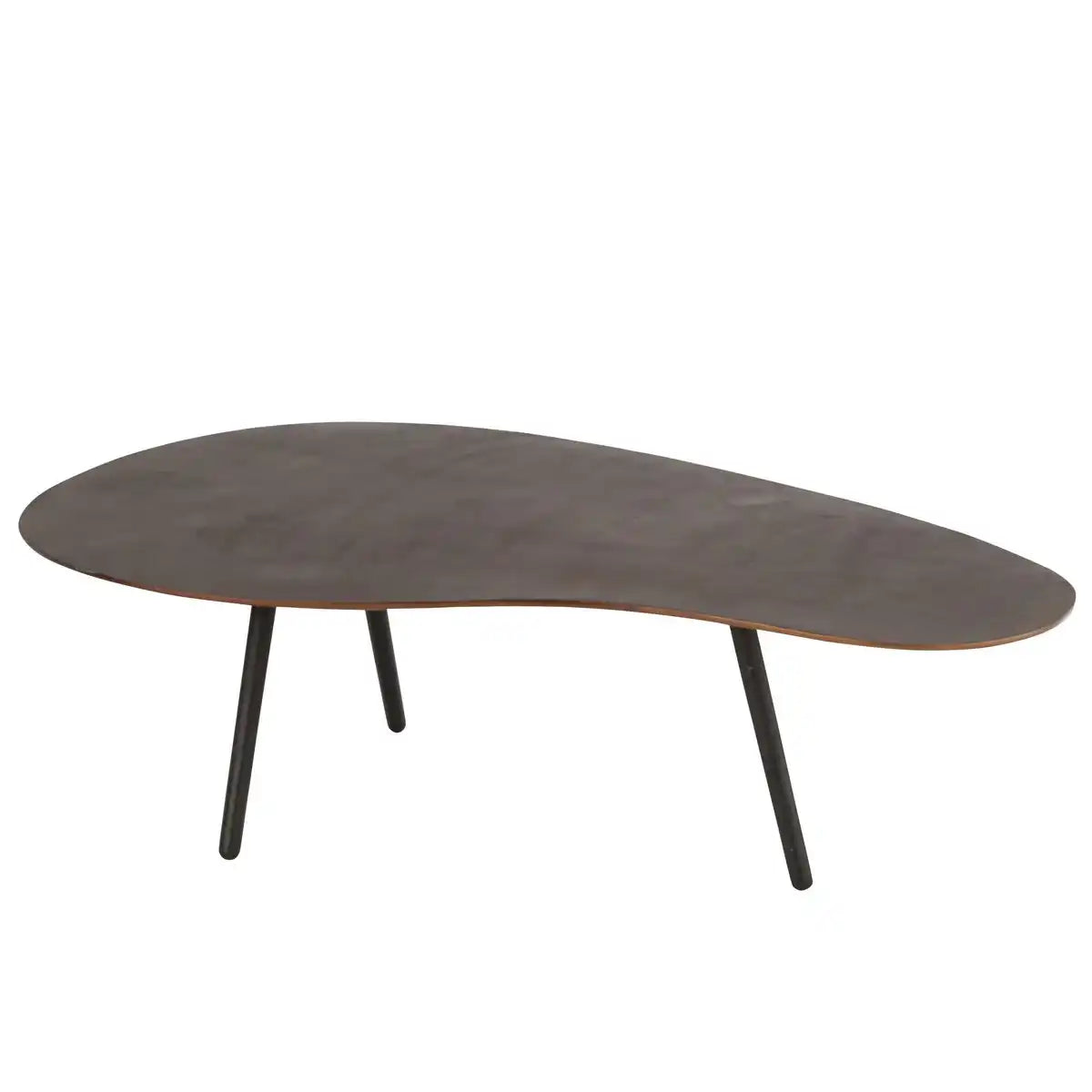 J-Line Couchtisch Drop Aluminium/Eisen Braun Groß – 119,00 x 71,50 x 36,50 cm