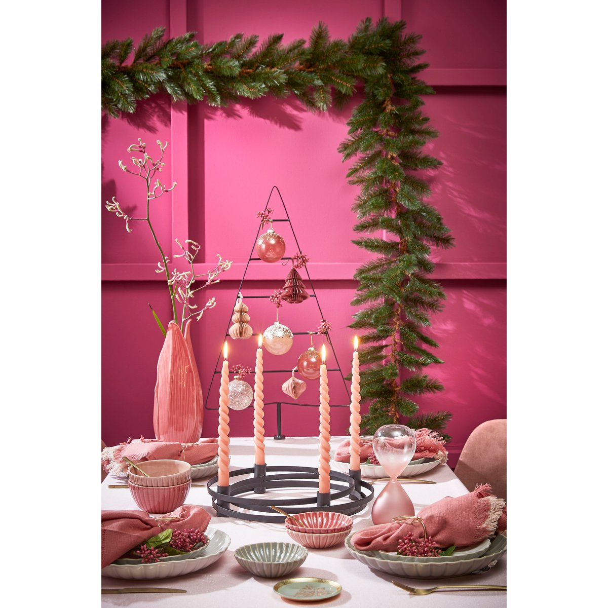 Weihanchten Waldgefrostete Girlande – L180 cm – Grün