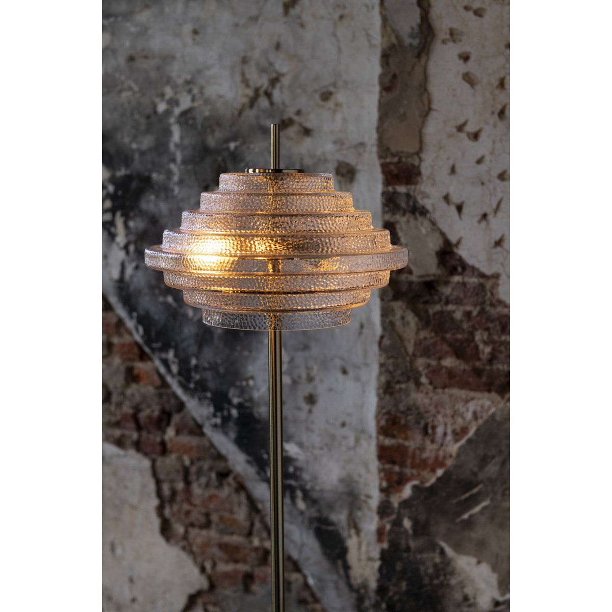 J-Line Fußlampe LED Gold Metall/Glas durchscheinend