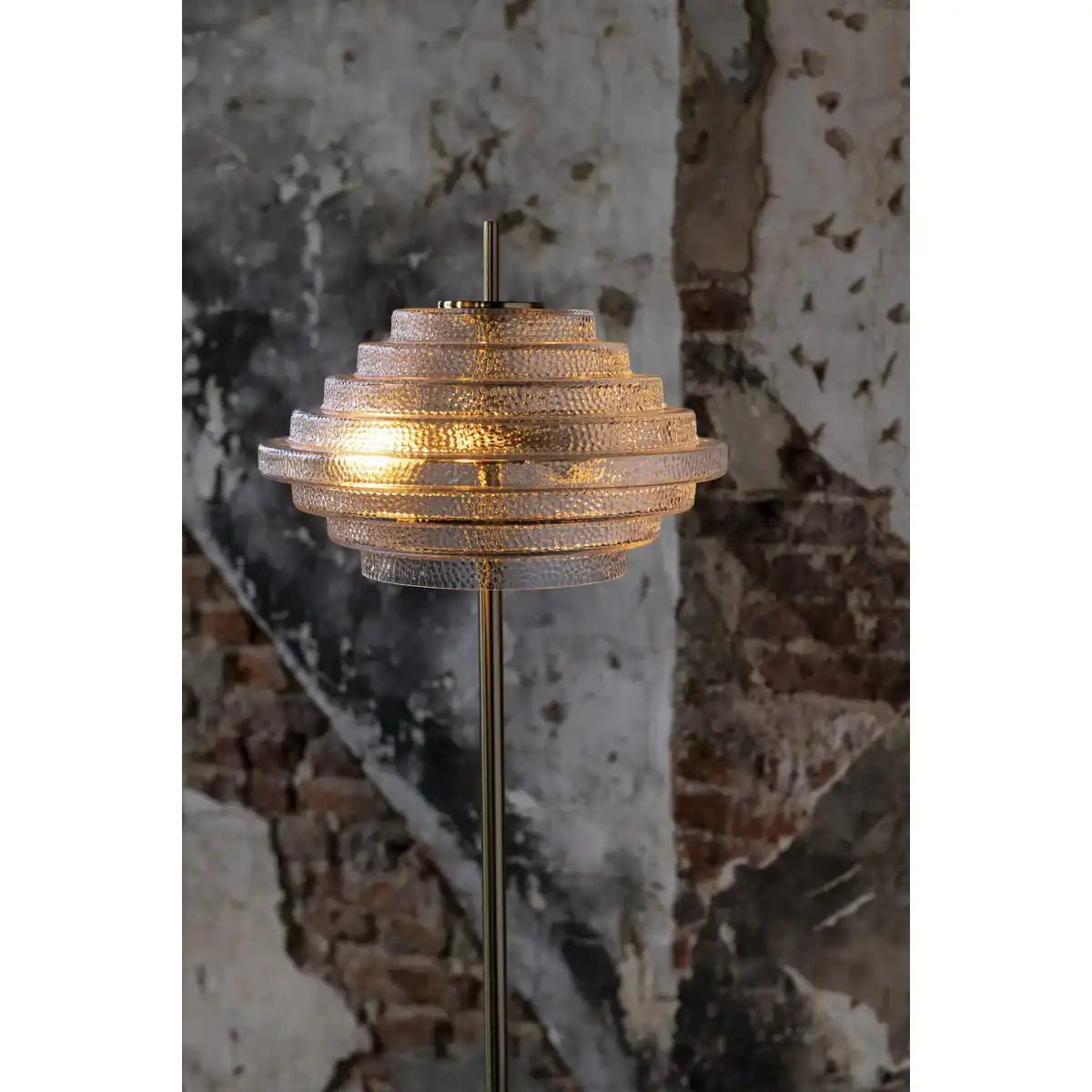 J-Line Fußlampe LED Gold Metall/Glas durchscheinend
