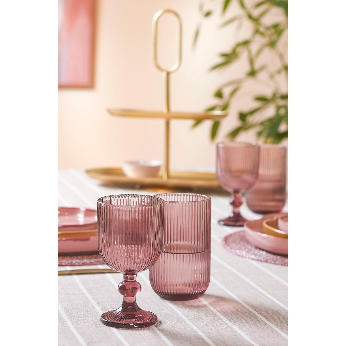 Merlot -Trinkglas - Set von 6 - 400 ml - Glas - lila