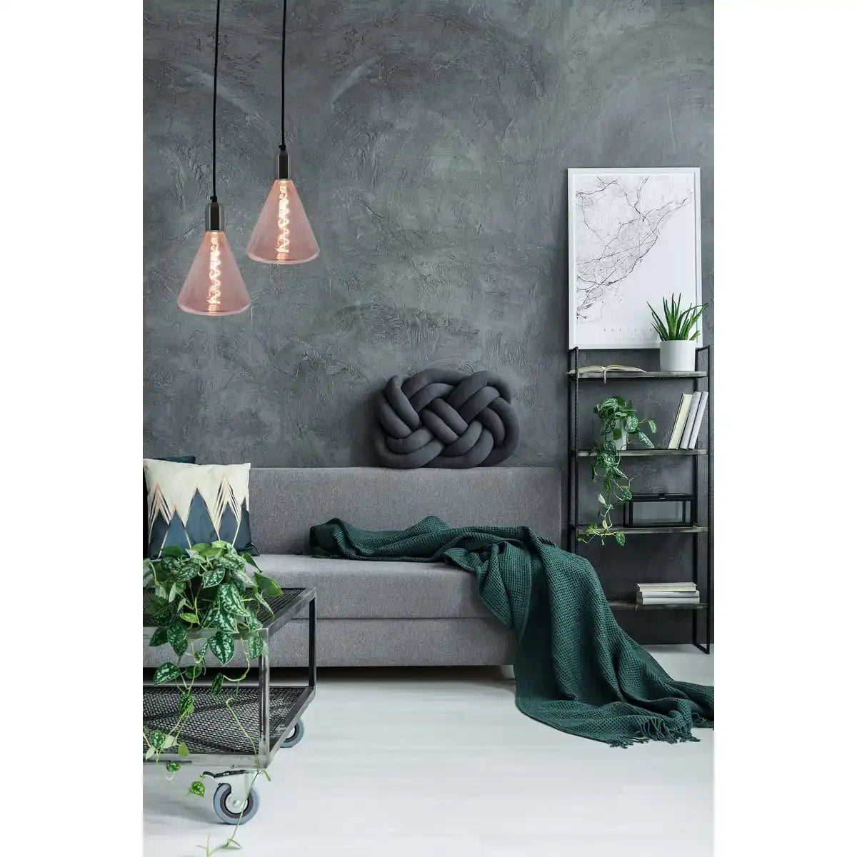LED Leuchtmittel "DILLY" E27-Fassung 4 Watt Metall und Glas in Rot