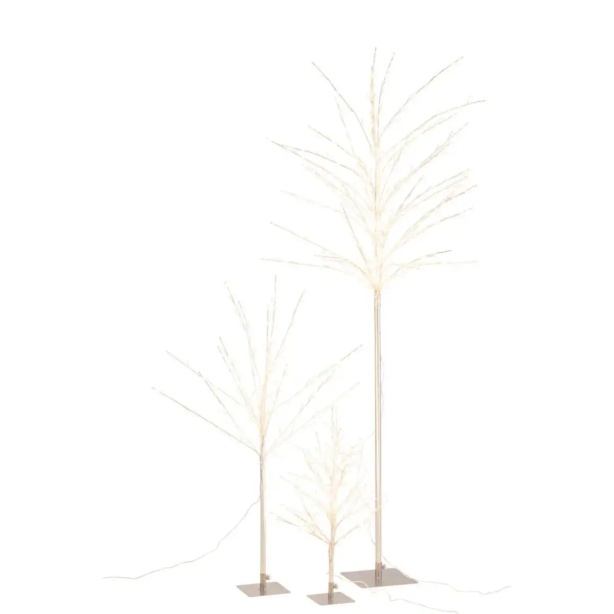 J-Line Grünkohlbaum+Led Metall Silber Groß