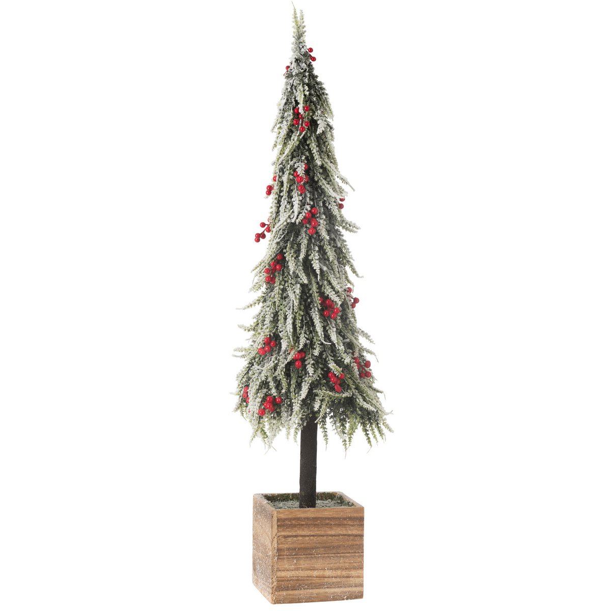J-Line Weihnachtsbaum+LED Kunststoff Schneegrün/Rot Extra Groß