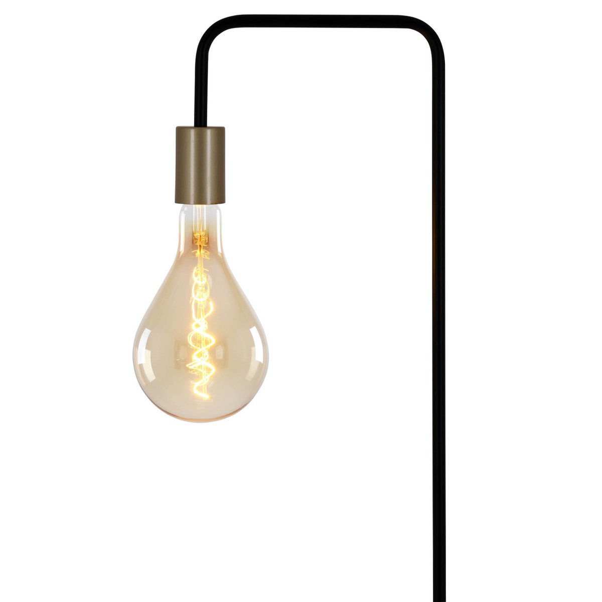 Stehleuchte "MODO" aus Metall in Schwarz,, Fassungen in Gold, E27-Fassung, Tischlampe für Wohnzimmer, Esszimmer, Küche, Diele, Flur oder Büro, 150 hoch
