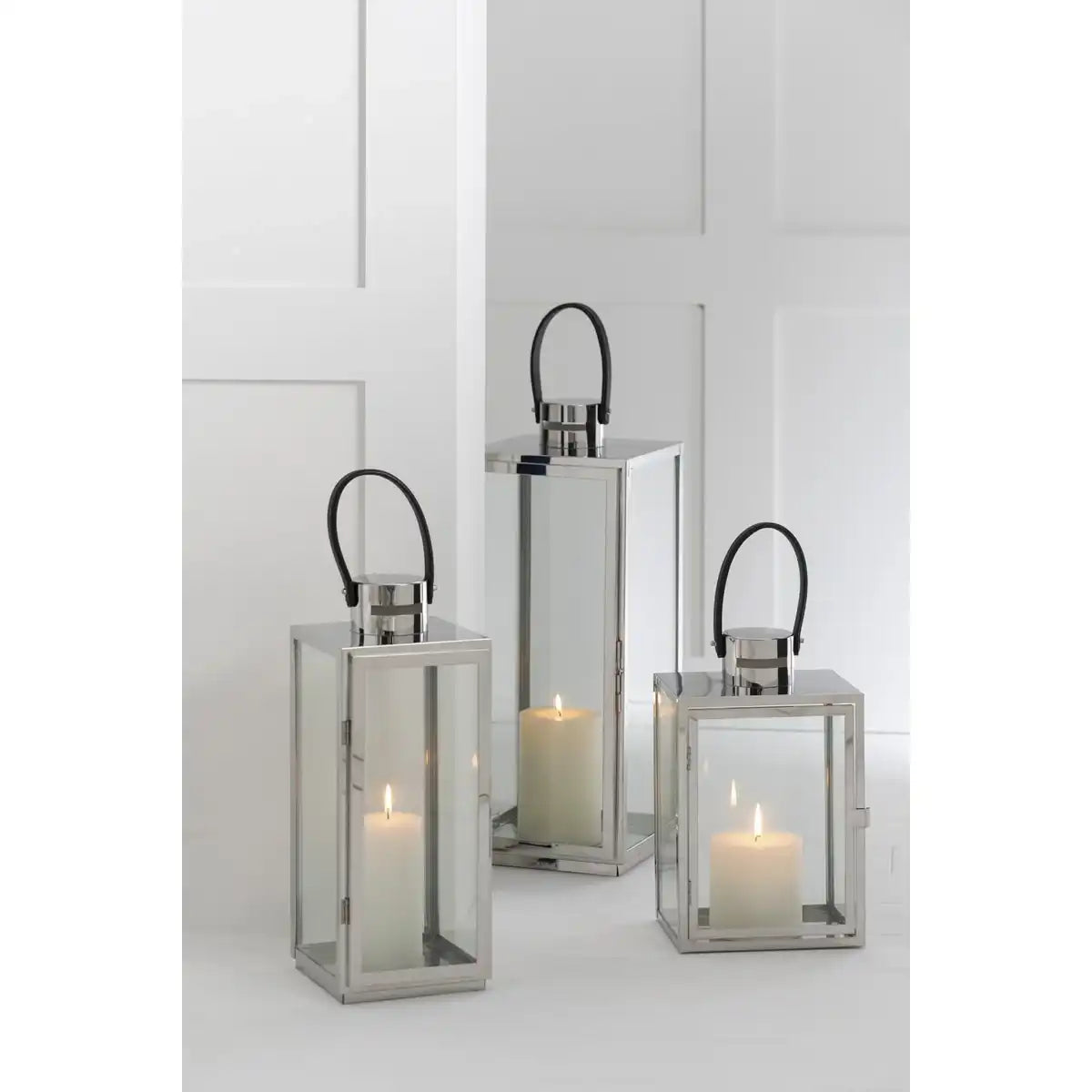 J -Line Lantern Rechteck - Metall/Glas - Silber