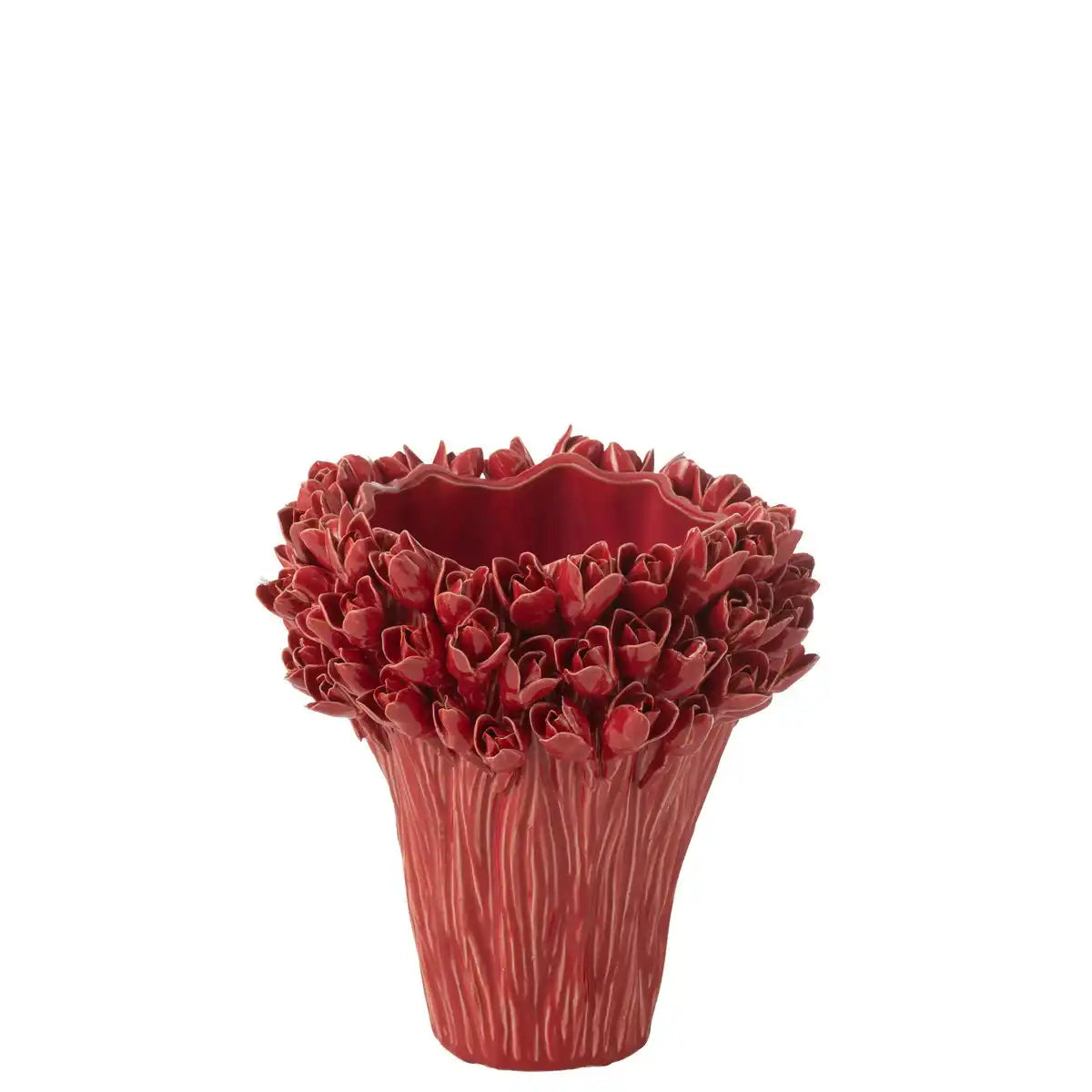 J -Line Vase Ambrosia - Keramik - Rot - mittel - Ø 20,5 cm