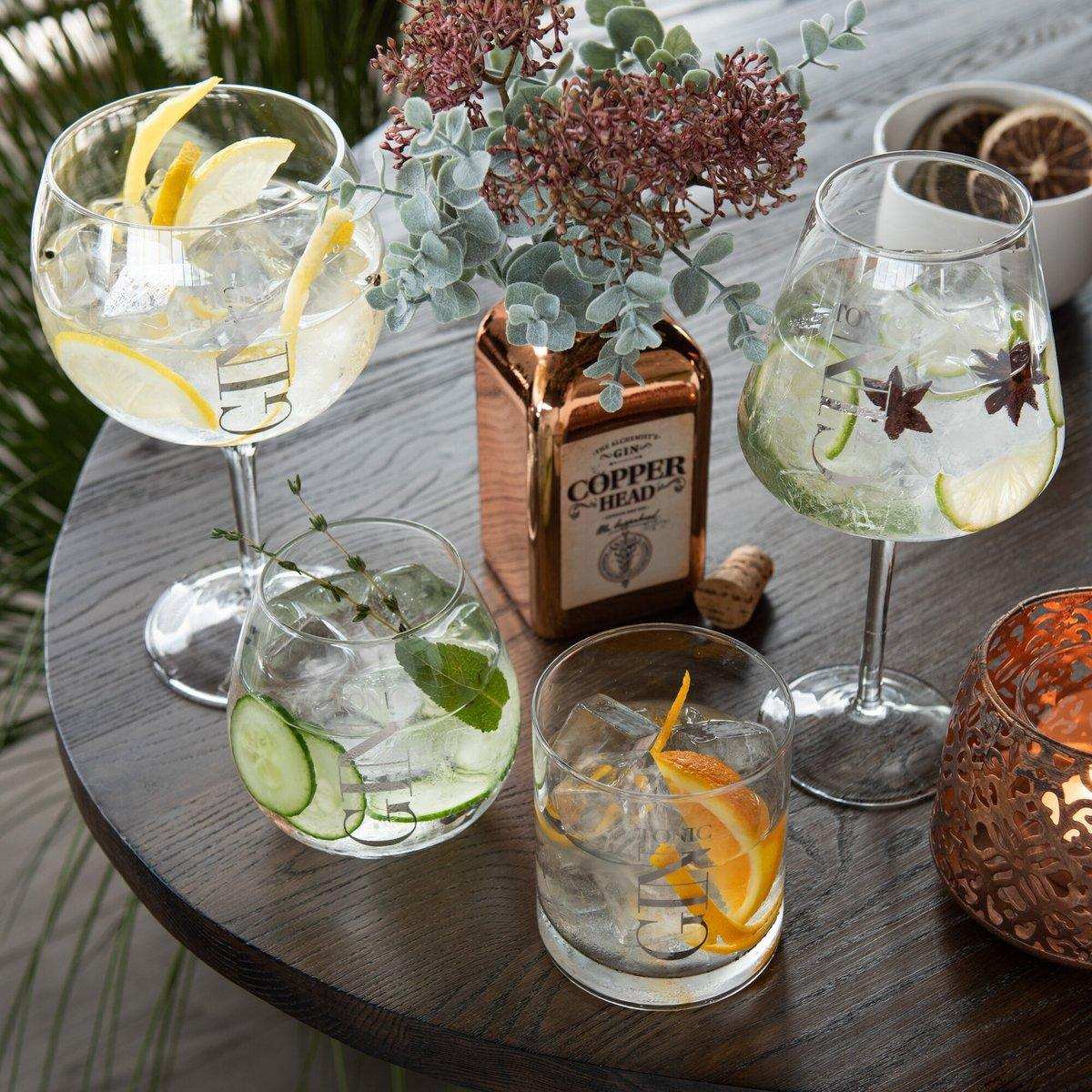 4er Set hohes Gin Tonic Glas transparent 880ml - HomeDesign Knaus