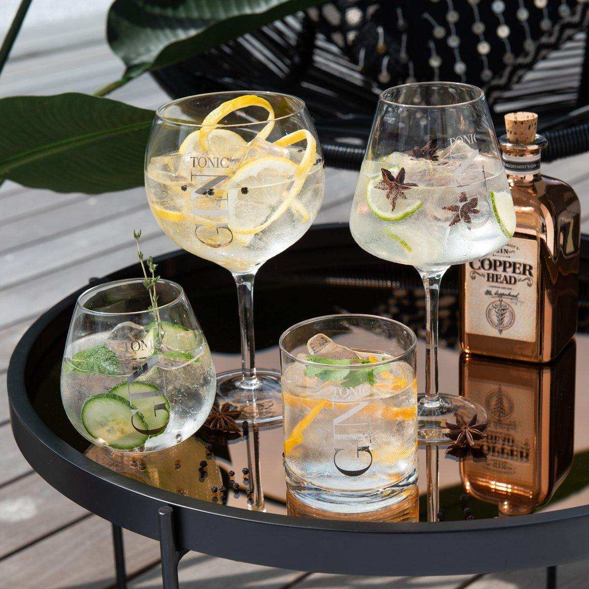 4er Set hohes Gin Tonic Glas transparent 880ml - HomeDesign Knaus