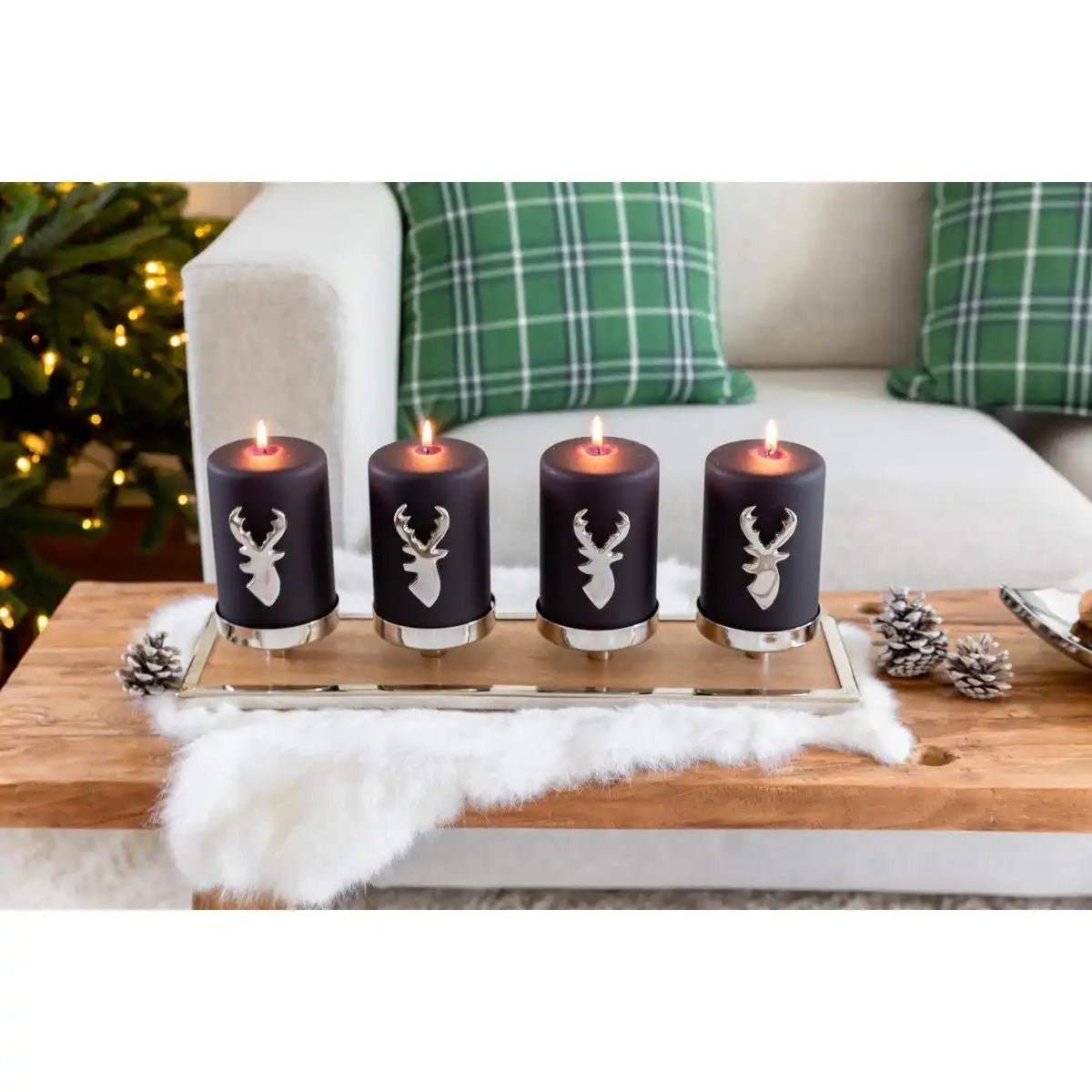 4er-Set Kerzenpin Risa (Höhe 7 cm), Kerzenstecker, Alumnium - HomeDesign Knaus