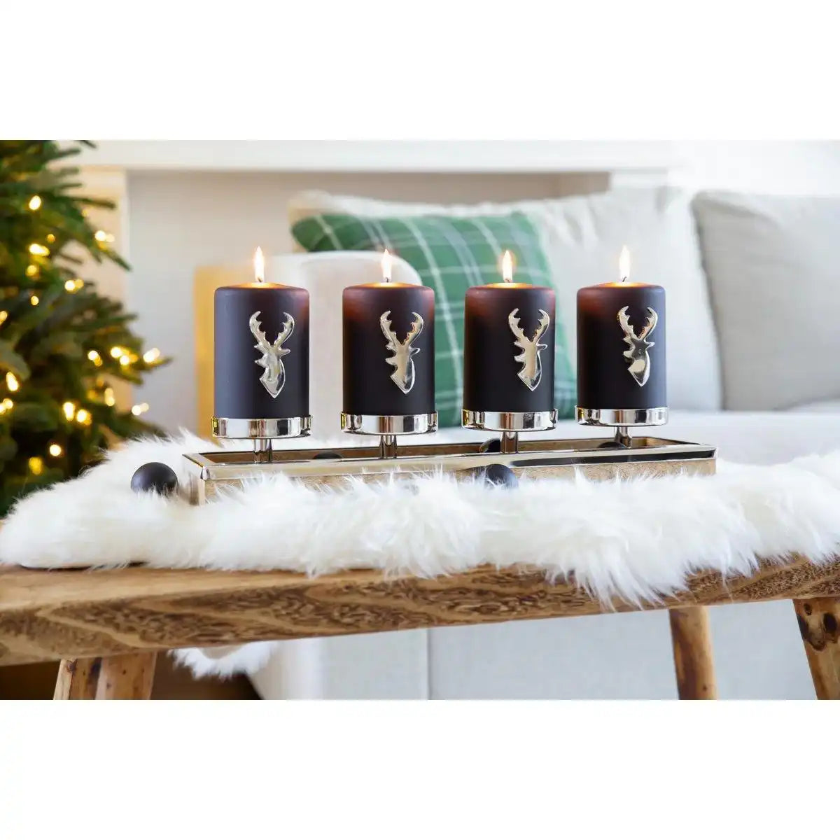 4er-Set Kerzenpin Risa (Höhe 7 cm), Kerzenstecker, Alumnium - HomeDesign Knaus