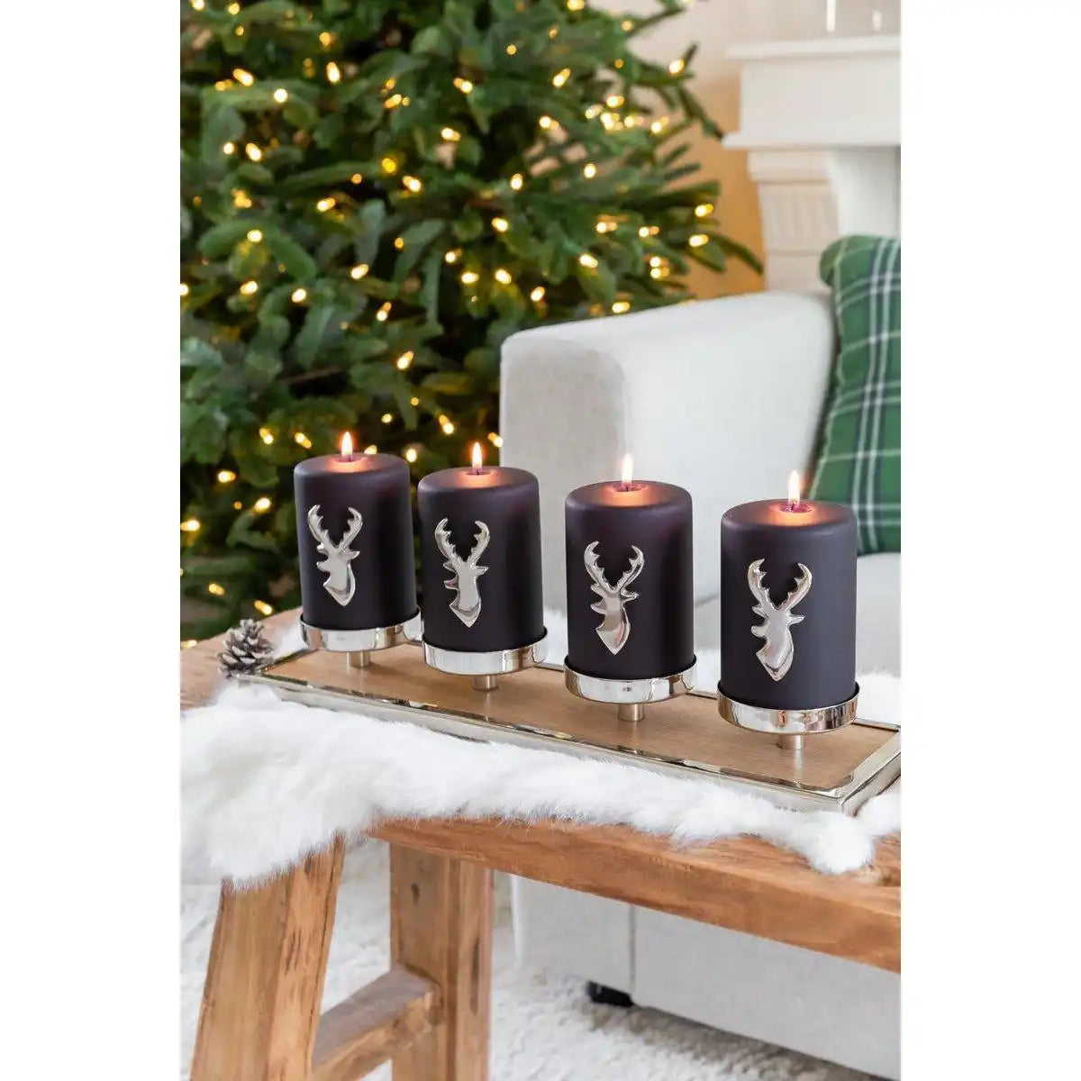 4er-Set Kerzenpin Risa (Höhe 7 cm), Kerzenstecker, Alumnium - HomeDesign Knaus