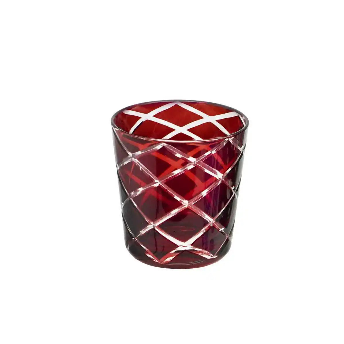 4er Set Kristallglas Gläser Becher Dio blau Rubin rot H 8 cm - HomeDesign Knaus