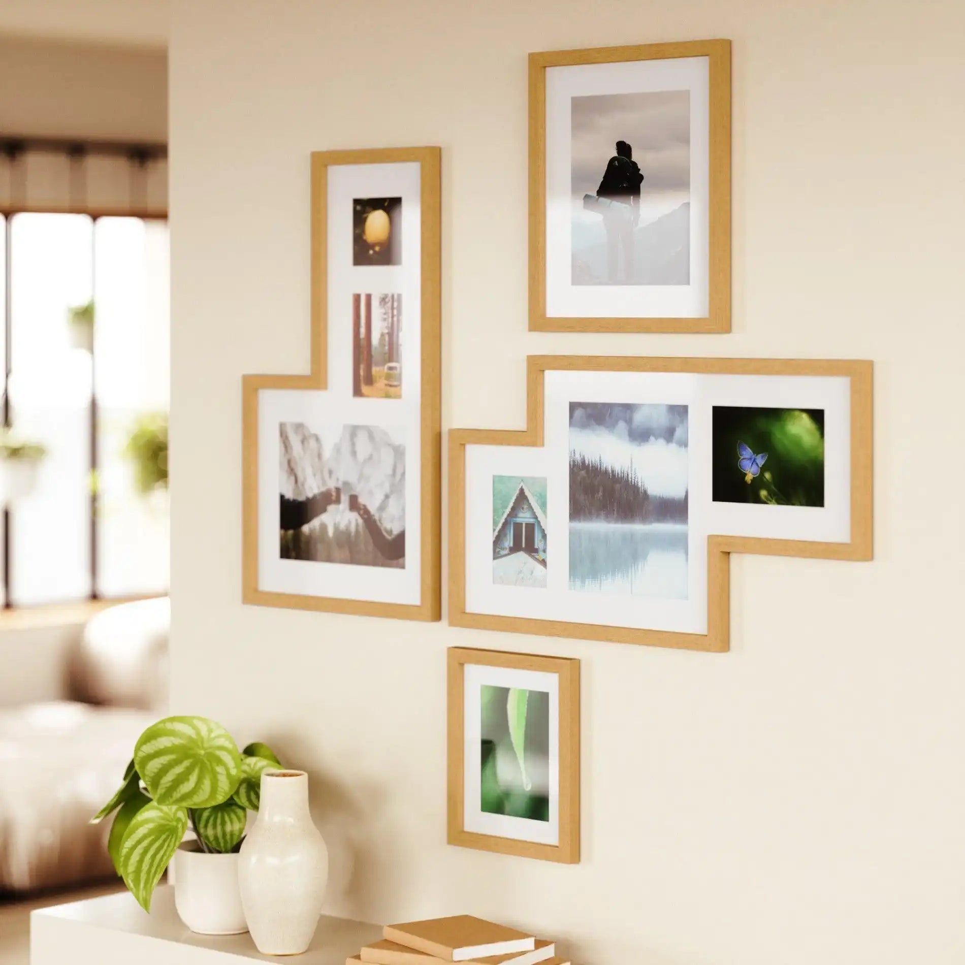 4er set Mingle Bilderrahmen Holz Naturholz - HomeDesign Knaus