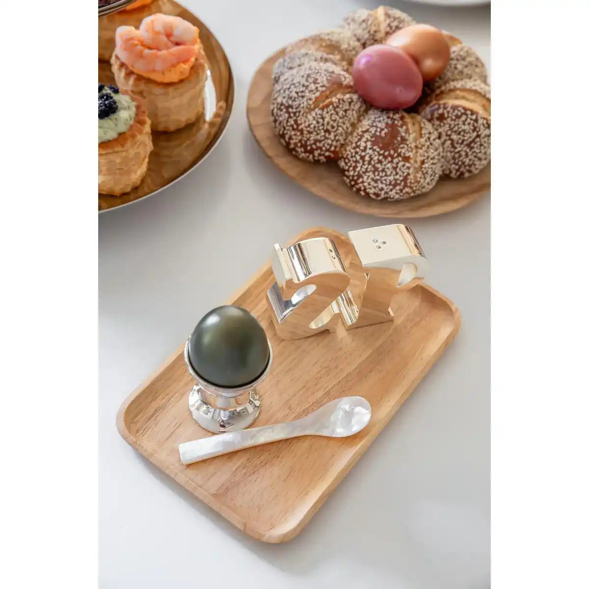 4er Set Perlmuttlöffel Kaviarlöffel Eierlöffel, gerade Ecken, Länge 12 cm - HomeDesign Knaus