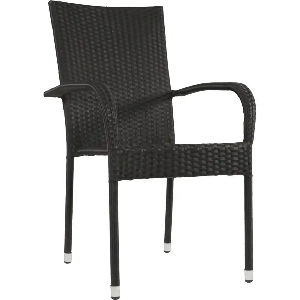 4er Set Stapelstuhl Alu gelochten Corona schwarz - HomeDesign Knaus