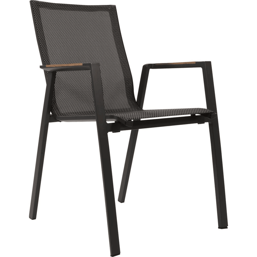 4er Set Stapelstuhl Gartenstuhl Tarragona Teak schwarz - HomeDesign Knaus