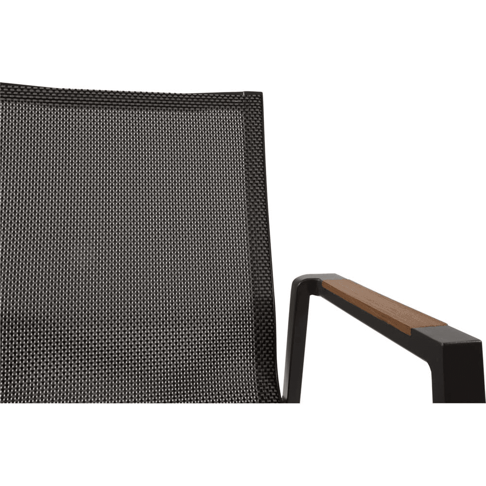 4er Set Stapelstuhl Gartenstuhl Tarragona Teak schwarz - HomeDesign Knaus