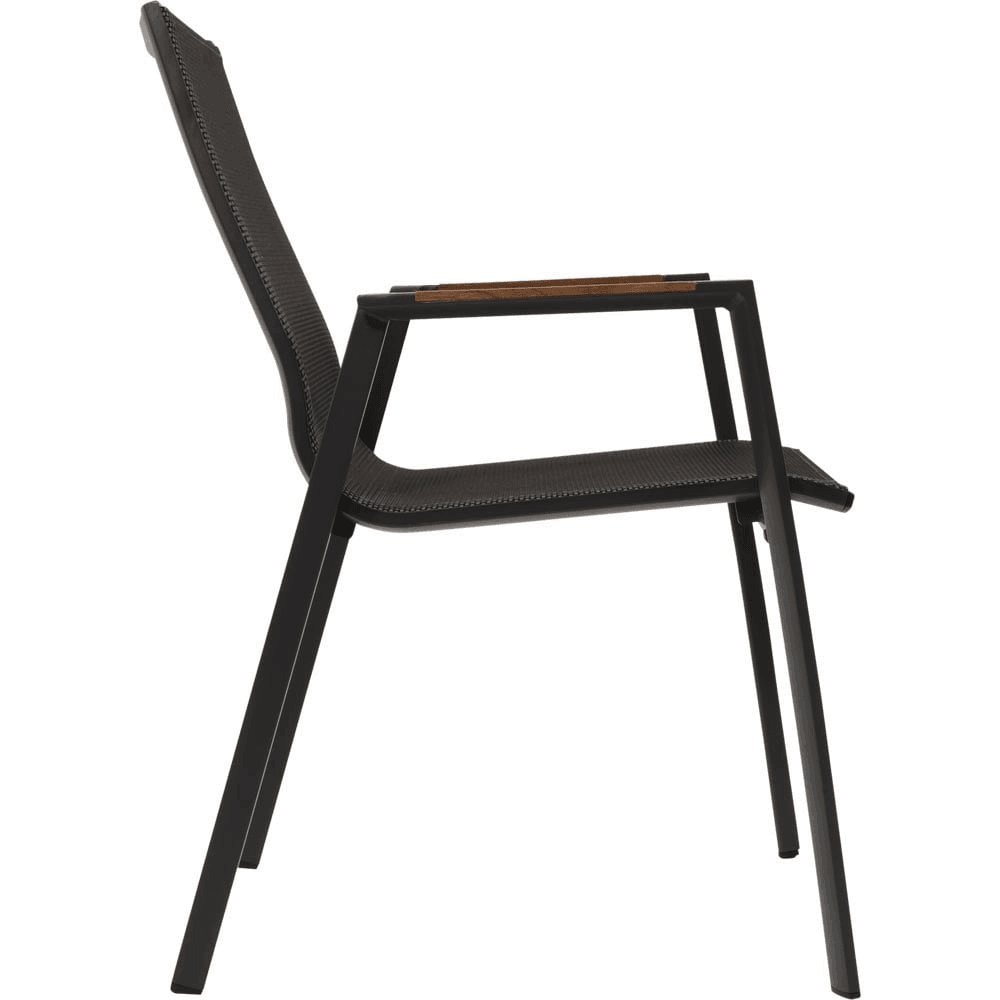4er Set Stapelstuhl Gartenstuhl Tarragona Teak schwarz - HomeDesign Knaus