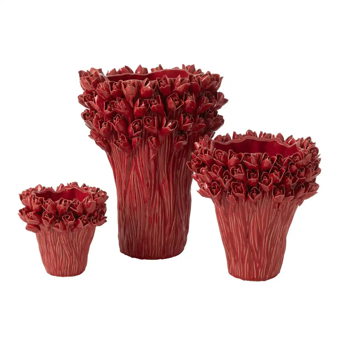 J -Line Vase Ambrosia - Keramik - Rot - groß - Ø 35 cm