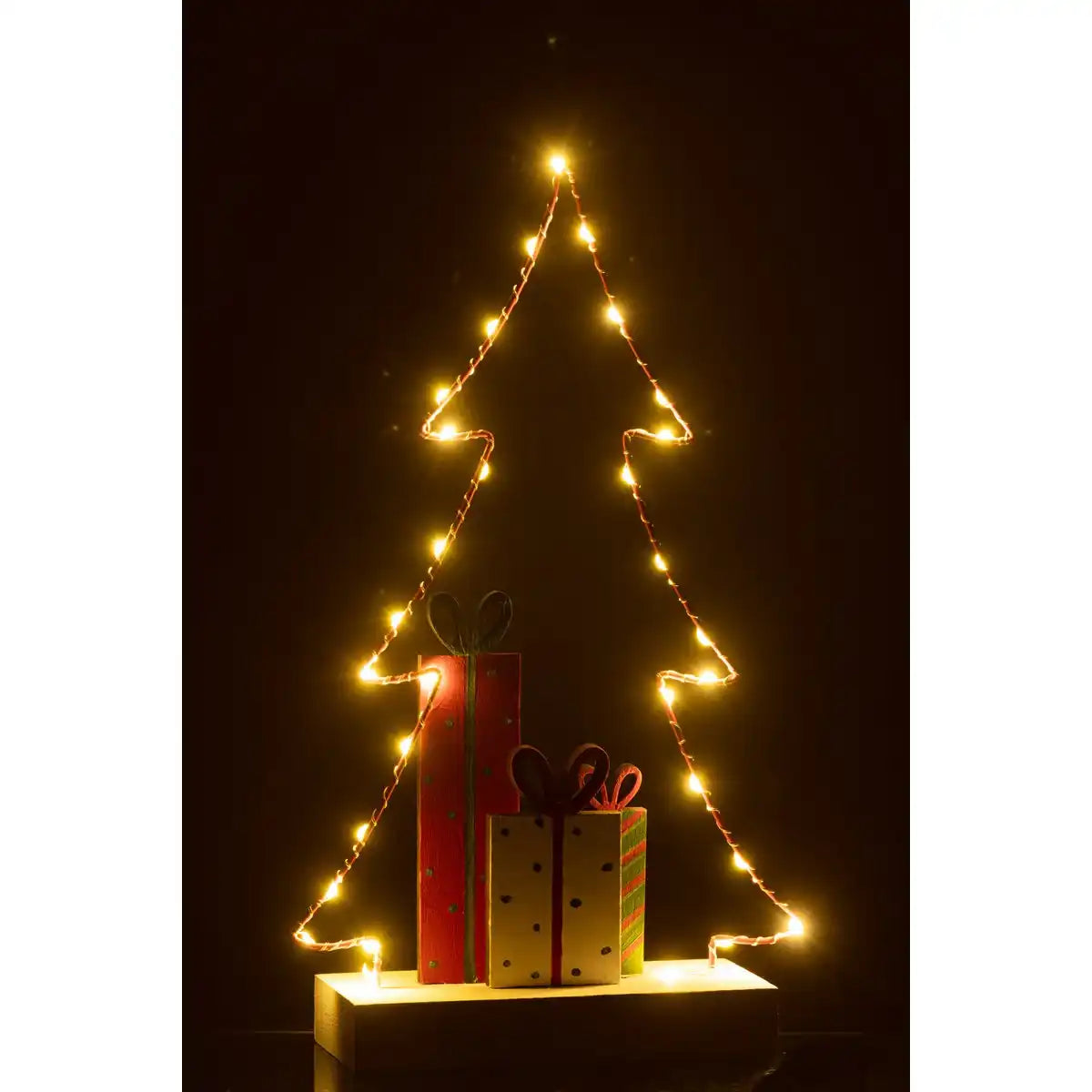 J-Line Weihnachtsbaum+Geschenke LED Weiß/Rot/Grün Groß