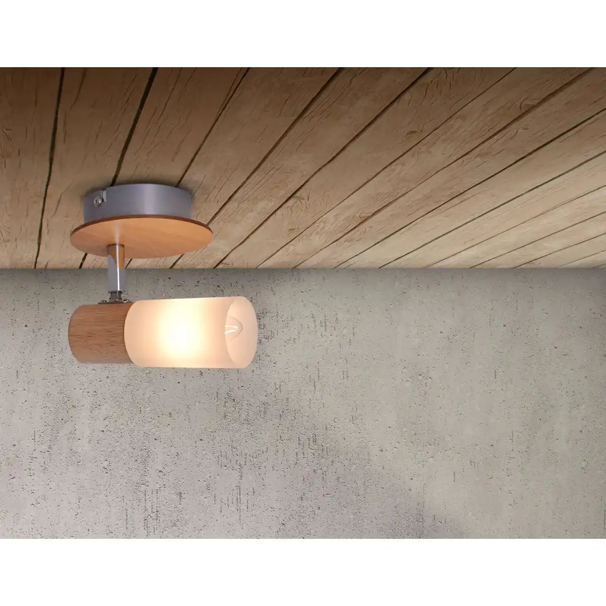 1er Wand-u. Deckenspot "TODTNAU", Metall, Holz und Kunststoff, E14,