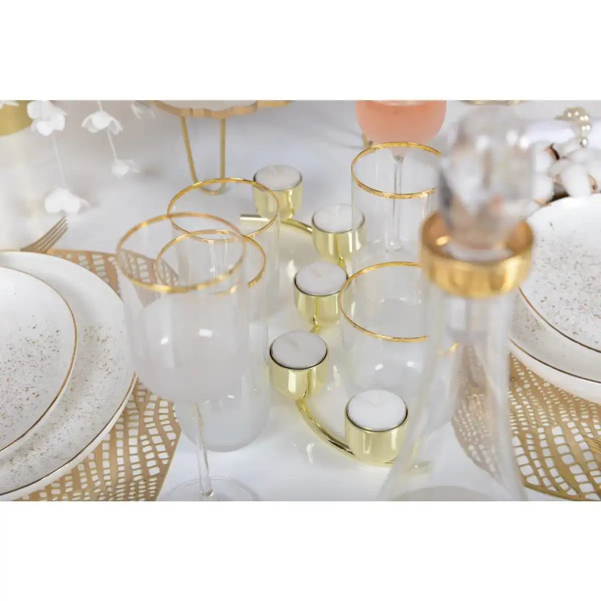 5 LEUCHTEN TORSADE GOLD KERZENHALTER FÜR GESCHIRRHEIZUNG - HomeDesign Knaus
