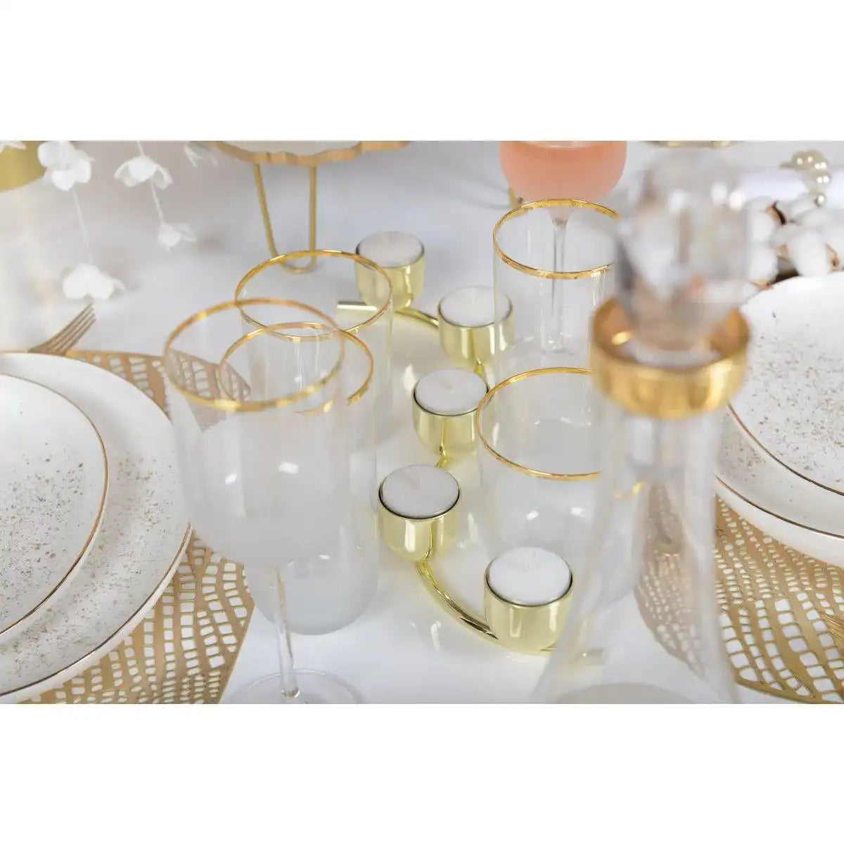 5 LEUCHTEN TORSADE GOLD KERZENHALTER FÜR GESCHIRRHEIZUNG - HomeDesign Knaus