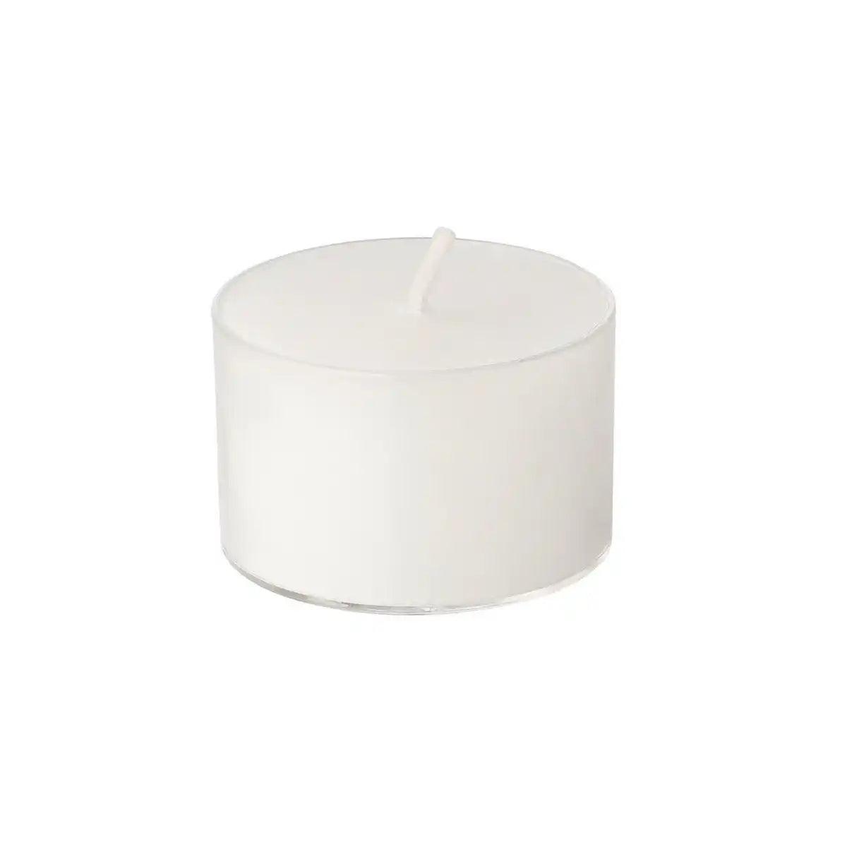 50 Stück 8 H Wenzel Nightlights Teelichtkerzen Teelichter , weiß, transparente Hülle, Brenndauer - HomeDesign Knaus