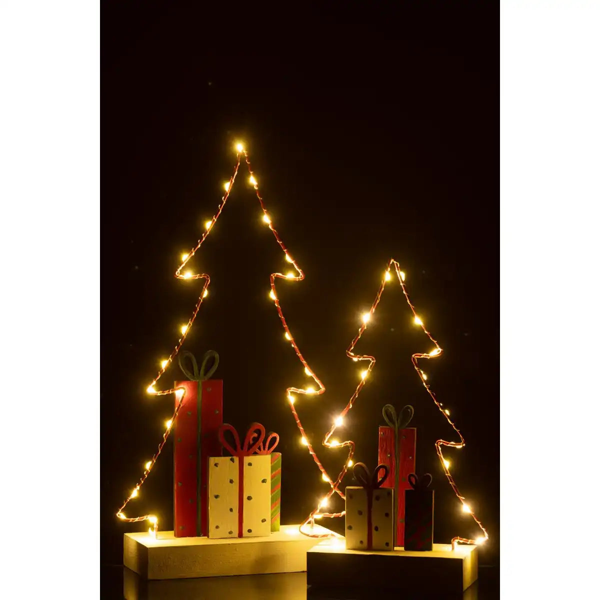 J-Line Weihnachtsbaum+Geschenke LED Weiß/Rot/Grün Groß